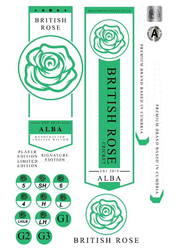 Cricket Bat Labels - Alba Range