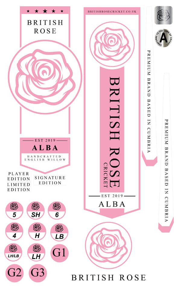 Cricket Bat Labels - Alba Range